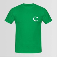 Pakistani Flag T-shirt with Small Crescent